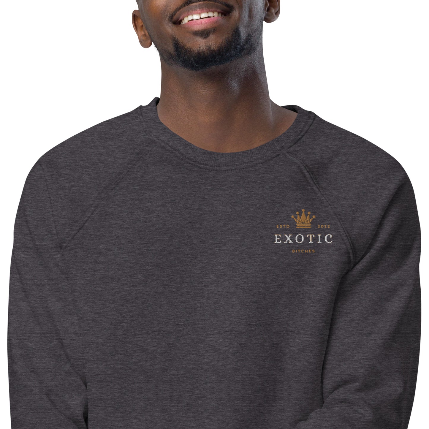 Exotic Bitches Logo Unisex organic raglan sweatshirt