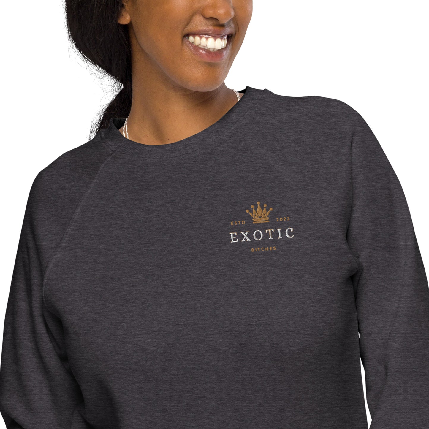 Exotic Bitches Logo Unisex organic raglan sweatshirt