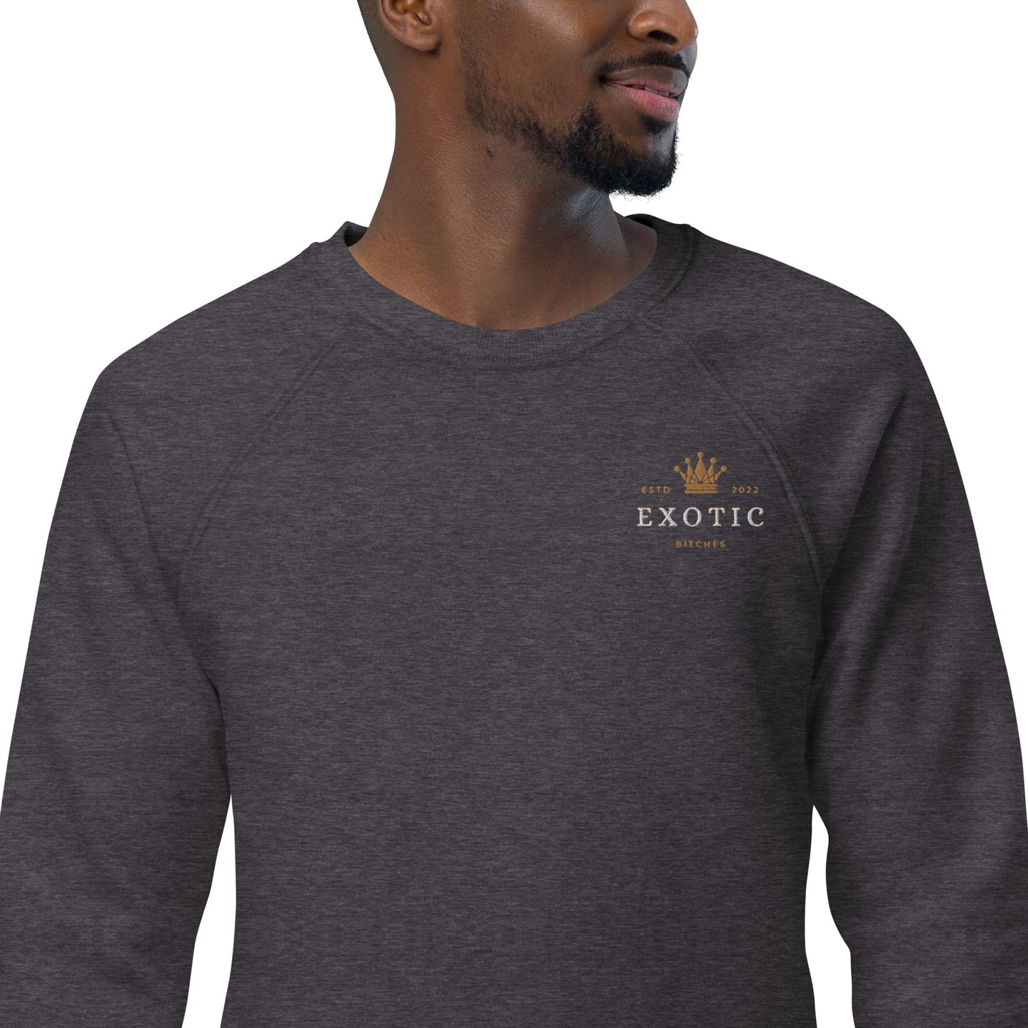 Exotic Bitches Logo Unisex organic raglan sweatshirt