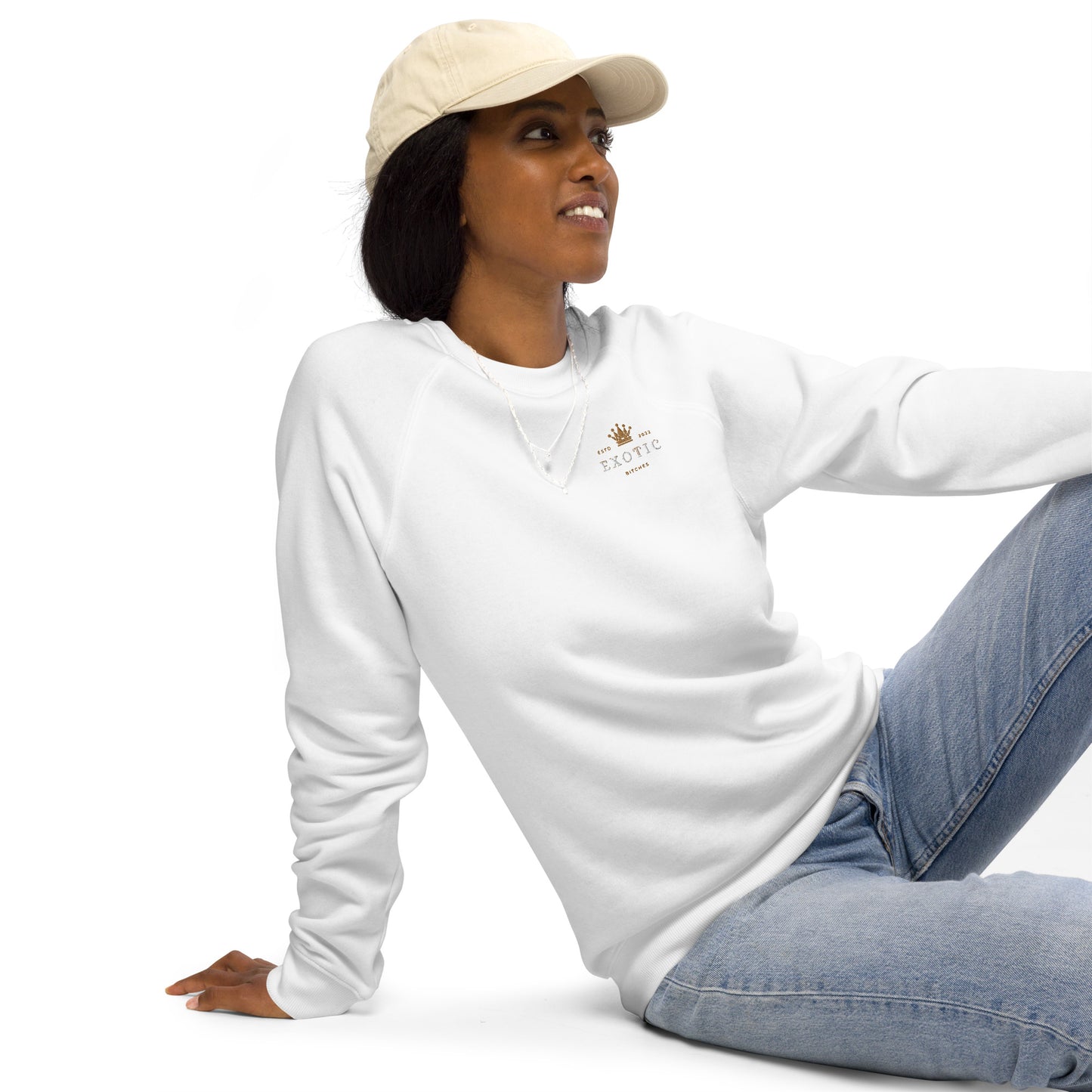 Exotic Bitches Logo Unisex organic raglan sweatshirt